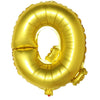 Balon din folie metalizata, Flippy, 80 cm, Auriu, Ambalaj Individual, Pai Inclus, Litera Q-0