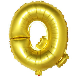 Balon din folie metalizata, Flippy, 80 cm, Auriu, Ambalaj Individual, Pai Inclus, Litera Q-0