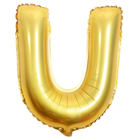 Balon din folie metalizata, 80 cm, Auriu, Litera U-0