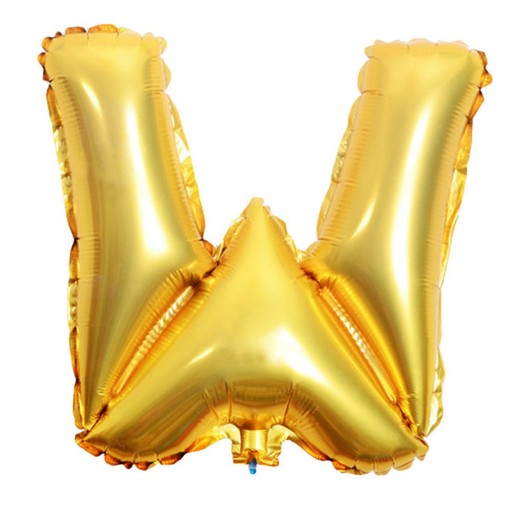 Balon din folie metalizata, 80 cm, Auriu, Litera W-0