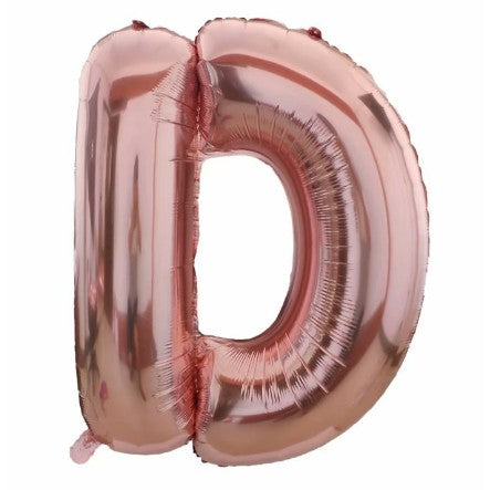 Balon din folie metalizata, 80 cm, Rose Gold, Litera D-0