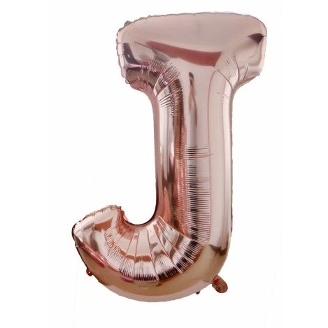 Balon din folie metalizata, 80 cm, Rose Gold, Litera J-0