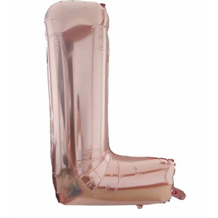 Balon din folie metalizata, 80 cm, Rose Gold, Litera L-0