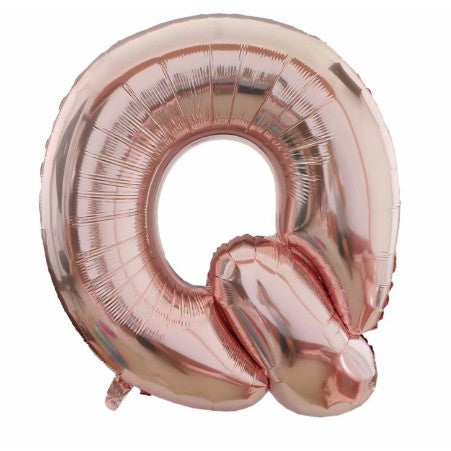 Balon din folie metalizata, 80 cm, Rose Gold, Litera Q-0
