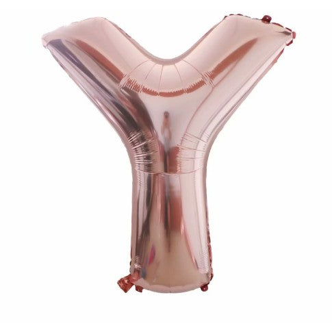 Balon din folie metalizata, 80 cm, Rose Gold, Litera Y-0