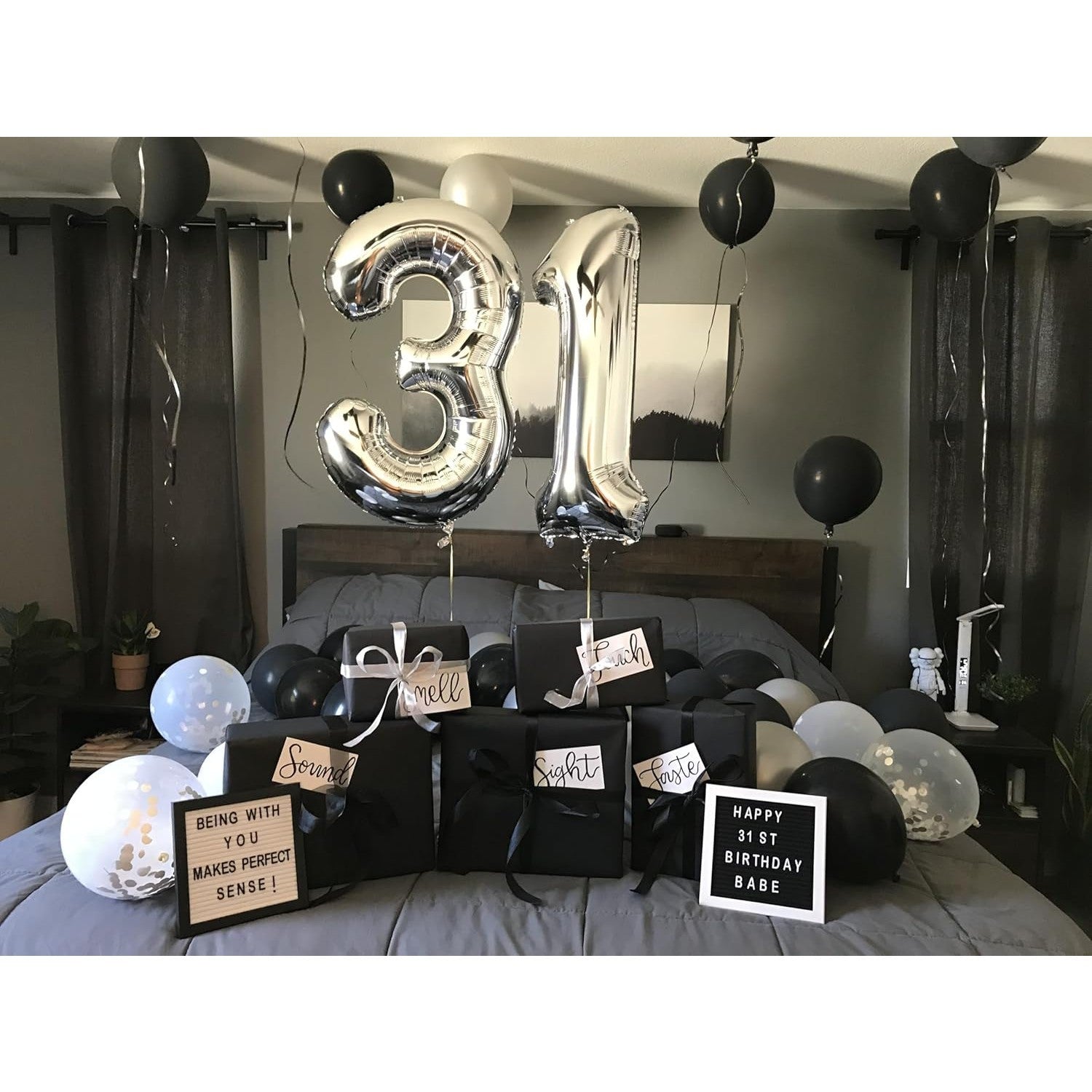 Balon din Folie Metalizata, Flippy, Figurina Cifra, Tema Aniversare 100 cm, Ambalaj Individual, Pai inclus, Umflare cu Aer sau Heliu, Argintiu, Cifra 3-7