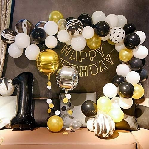 Balon din Folie Metalizata, Flippy, Figurina Cifra, Tema Aniversare 100 cm, Ambalaj Individual, Pai inclus, Umflare cu Aer sau Heliu, Negru, Cifra 1-1