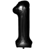 Balon din Folie Metalizata, Flippy, Figurina Cifra, Tema Aniversare 100 cm, Ambalaj Individual, Pai inclus, Umflare cu Aer sau Heliu, Negru, Cifra 1-0