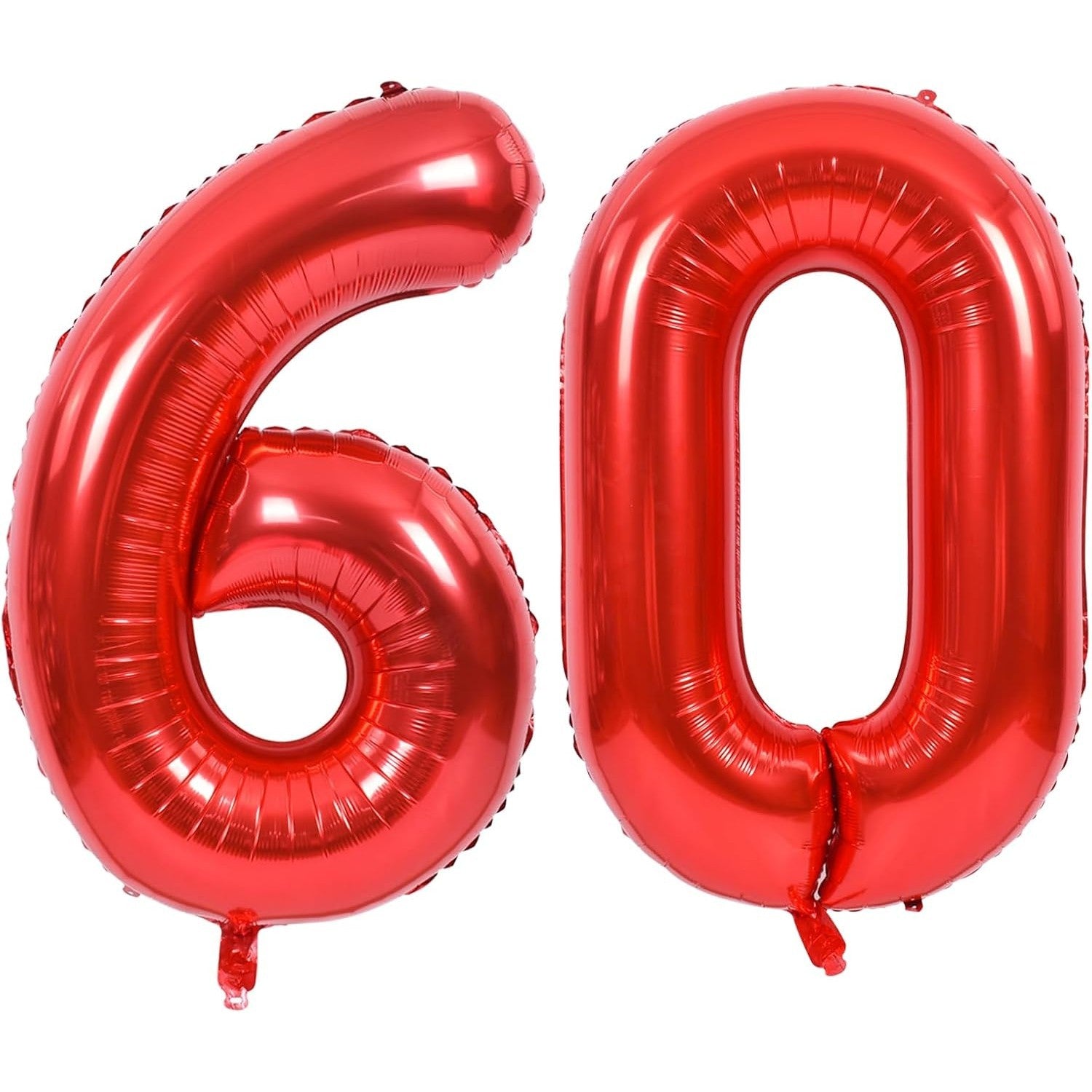 Balon din Folie Metalizata Flippy, Figurina Cifra, Tema Aniversare 100 cm, Ambalaj Individual, Pai inclus, Umflare cu Aer sau Heliu, Rosu, Cifra 0-6