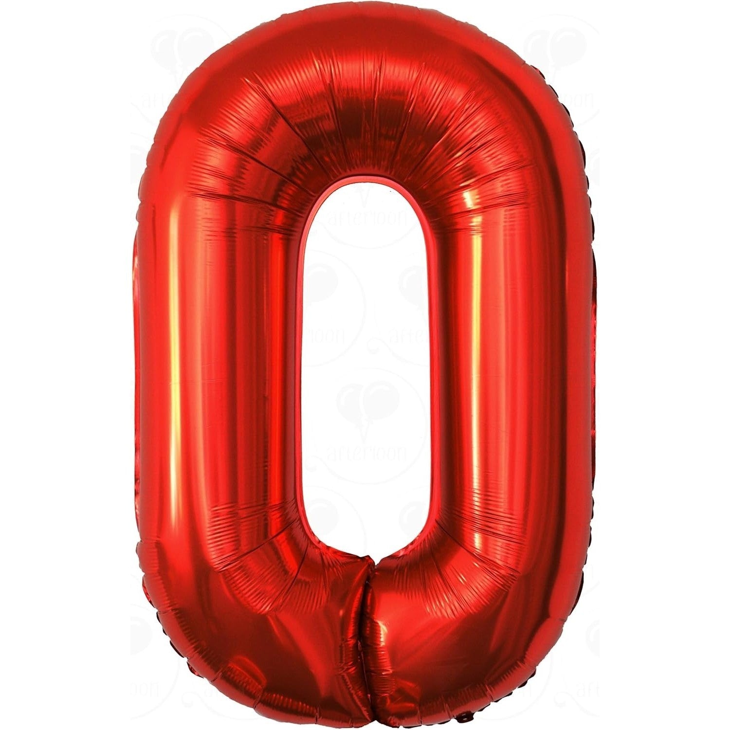 Balon din Folie Metalizata Flippy, Figurina Cifra, Tema Aniversare 100 cm, Ambalaj Individual, Pai inclus, Umflare cu Aer sau Heliu, Rosu, Cifra 0-9