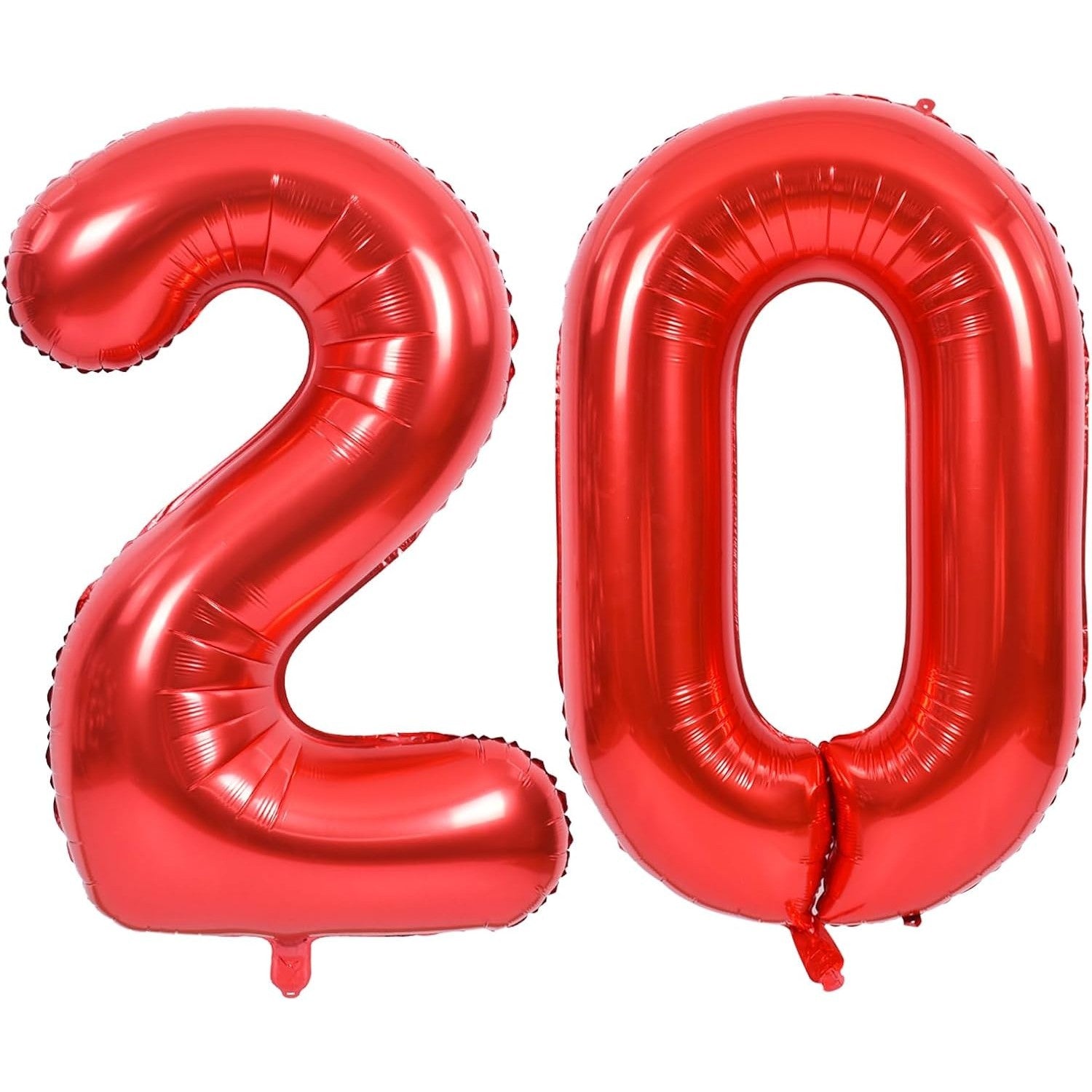 Balon din Folie Metalizata Flippy, Figurina Cifra, Tema Aniversare 100 cm, Ambalaj Individual, Pai inclus, Umflare cu Aer sau Heliu, Rosu, Cifra 2-5