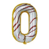 Balon din folie metalizata, Balon aniversar, 100 cm, Tematica Dulciuri, Cifra 0-0