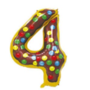 Balon din folie metalizata, Balon aniversar, 100 cm, Tematica Dulciuri, Cifra 4-0