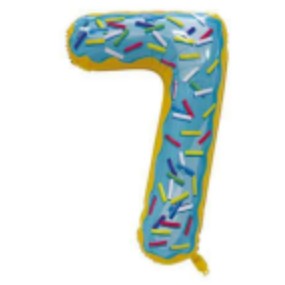 Balon din folie metalizata, Balon aniversar, 100 cm, Tematica Dulciuri, Cifra 7-0