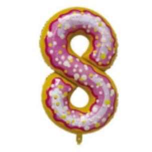 Balon din folie metalizata, Balon aniversar, 100 cm, Tematica Dulciuri, Cifra 8-0