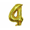 Balon din folie metalizata, Balon aniversar, 40 cm, Gold, Cifra 4-0