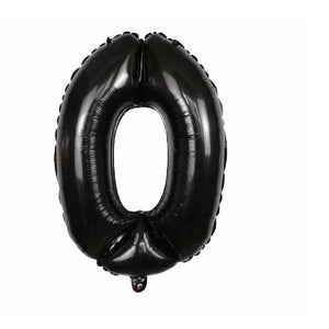 Balon din folie metalizata, Balon aniversar, 40 cm, Negru, Cifra 0-0