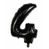 Balon din folie metalizata, Flippy, Balon aniversar, 40 cm, Negru, Ambalaj Individual, Pai Inclus, Cifra 4-0