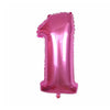 Balon din folie metalizata, Balon aniversar, 40 cm, Roz, Cifra 1-0