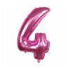 Balon din folie metalizata, Flippy, Balon aniversar, 40 cm, Roz, Ambalaj Individual, Pai Inclus, Cifra 4-0