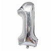 Balon din folie metalizata, Balon aniversar, 40 cm, Silver, Cifra 1-0