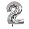 Balon din folie metalizata, Balon aniversar, 40 cm, Silver, Cifra 2-0