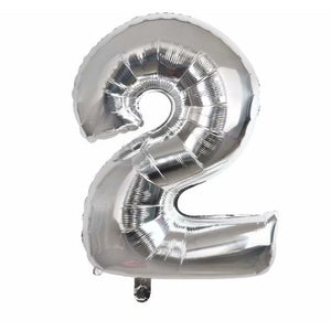 Balon din folie metalizata, Balon aniversar, 40 cm, Silver, Cifra 2-0
