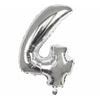 Balon din folie metalizata, Balon aniversar, 40 cm, Silver, Cifra 4-0
