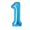 Balon din folie metalizata, Balon aniversar, 80 cm, Albastru, Cifra 1-0