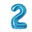 Balon din folie metalizata, Balon aniversar, 80 cm, Albastru, Cifra 2-0