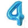 Balon din folie metalizata, Balon aniversar, 80 cm, Albastru, Cifra 4-0