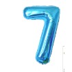 Balon din folie metalizata, Balon aniversar, 80 cm, Albastru, Cifra 7-0