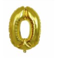 Balon din folie metalizata, Balon aniversar, 80 cm, Auriu, Cifra 0-0