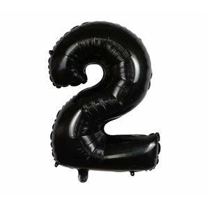 Balon din folie metalizata, Balon aniversar, 80 cm, Negru, Cifra 2-0