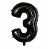 Balon din folie metalizata, Balon aniversar, 80 cm, Negru, Cifra 3-0