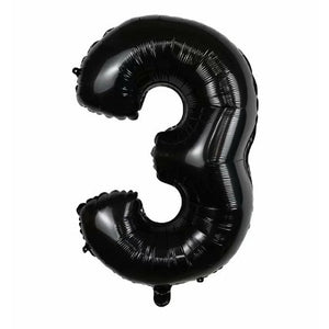 Balon din folie metalizata, Balon aniversar, 80 cm, Negru, Cifra 3-0