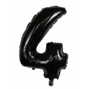 Balon din folie metalizata, Balon aniversar, 80 cm, Negru, Cifra 4-0