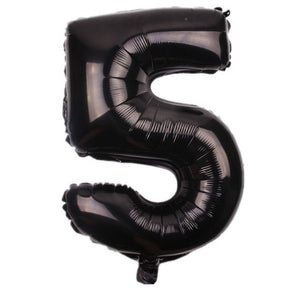 Balon din folie metalizata, Balon aniversar, 80 cm, Negru, Cifra 5-0