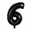 Balon din folie metalizata, Balon aniversar, 80 cm, Negru, Cifra 6-0