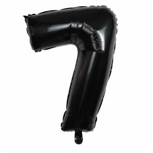 Balon din folie metalizata, Balon aniversar, 80 cm, Negru, Cifra 7-0