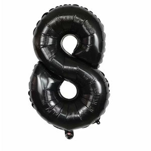 Balon din folie metalizata, Balon aniversar, 80 cm, Negru, Cifra 8-0