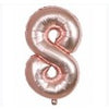 Balon din folie metalizata, Balon aniversar, 80 cm, Rose, Cifra 8-0