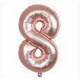 Balon din folie metalizata, Balon aniversar, 80 cm, Rose, Cifra 8-0
