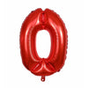 Balon din folie metalizata, Balon aniversar, 80 cm, Rosu, Cifra 0-0