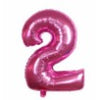 Balon din folie metalizata, Balon aniversar, 80 cm, Roz, Cifra 2-0