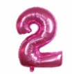 Balon din folie metalizata, Balon aniversar, 80 cm, Roz, Cifra 2-0