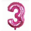 Balon din folie metalizata, Balon aniversar, 80 cm, Roz, Cifra 3-0