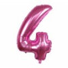 Balon din folie metalizata, Balon aniversar, 80 cm, Roz, Cifra 4-0