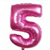 Balon din folie metalizata, Balon aniversar, 80 cm, Roz, Cifra 5-0