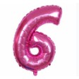 Balon din folie metalizata, Balon aniversar, 80 cm, Roz, Cifra 6-0
